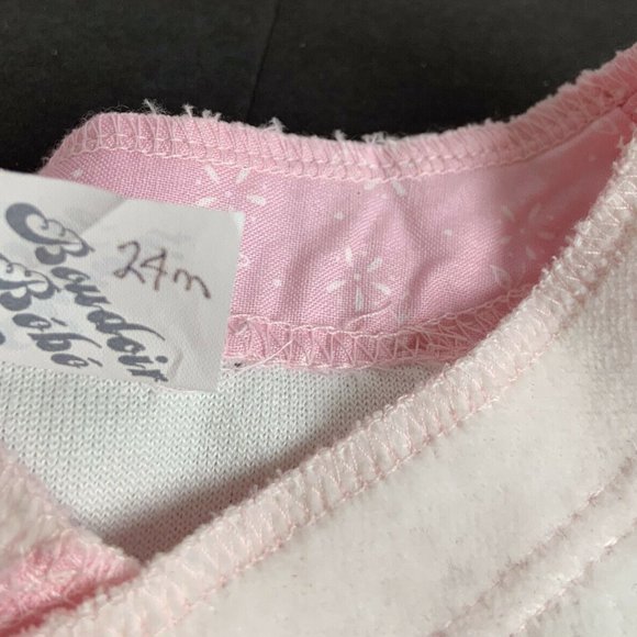 Vintage Girls Toddler Pink White Smock Dress 24M - Picture 7 of 7